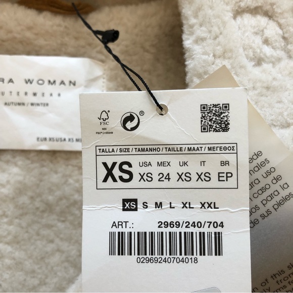 Zara Camel Suede Moto Jacket with Faux Shearling Lining in Camel Size XS - Picture 8 of 10